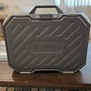 Patriot Power Solar Generator AlphaCase Elite hard case open, showing the 4Patriots logo and foam-lined interior