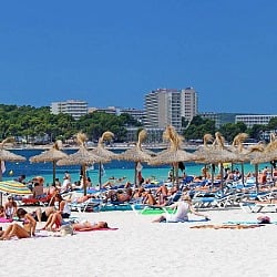 Magaluf beach on Majorca is a party hotspot perfect for a lads holiday or stag weekend