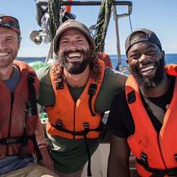 group of buddies on a fishing trip