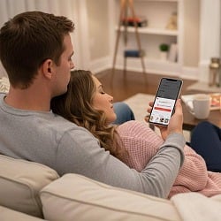 man shopping for valentines day presents for his wife 