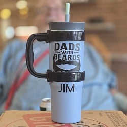 custom 'Dads With Beards Are Better' Father's Day tumbler made with the Cricut Explore 5