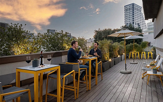 Boutique hotel patio in Tel Aviv near the coastline