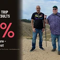 2026 Guys Trip Survey Results: 63% of tourism professionals cite adventure as the #1 guys trip request, shown beside two friends on a guys trip at the Deer Valley summit in Utah.