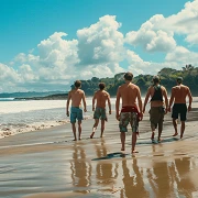 guys on the beach in costa rica