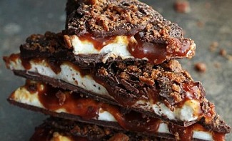 Whiskey Marshmallow and Caramel Bacon Bark from Endless Simmer
